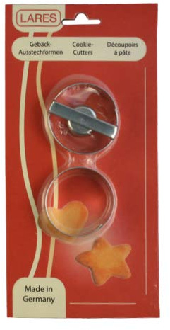 LARES Spitzbubenausstecher - Keksausstecher/Plätzchenform - Durchmesser: 5cm, Höhe: 1,7cm - Made in Germany