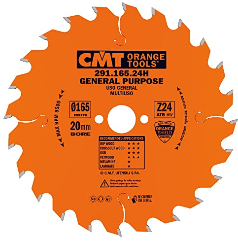CMT Orange Tools 291,165,24H scie circulaire 165 x 20 x 2,6 z 24 atb 15 degrés
