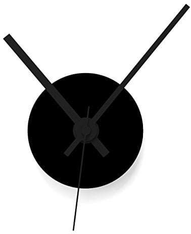 WANDKINGS Wanduhr Solo Clock mit Uhrwerk & Uhrzeigern (Farbe: Uhr=Schwarz, Zeiger=Schwarz)