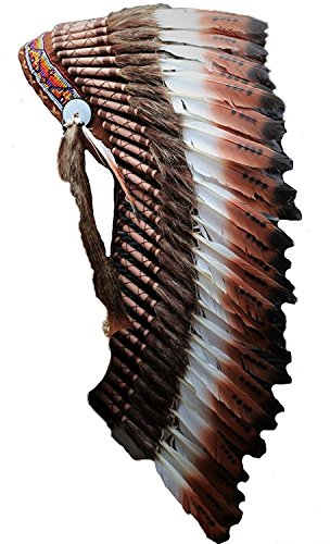 Y18- Medium DREI Farben braun, Kopfschmuck (36inch lang). Native American Style