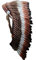 Y18- Medium DREI Farben braun, Kopfschmuck (36inch lang). Native American Style