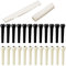 24 PCS Gitarre Brücke Pins mit 2 PCS Steg, Sattel und Stegeinlage, FineGood Kunststoff Akustische Bridge Pins und 6 Saiten aus echtem Knochen Folk Steg Sattel Gitarre Ersatz – Ivory, Schwarz