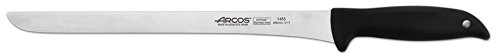 Arcos Serie Menorca - Caja 6 uds Cuchillo Jamonero Flexible - Hoja de Acero Inoxidable NITRUM de 280 mm - Mango de Polipropileno Color negro (6 UDS)
