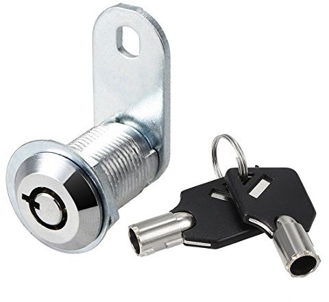 sourcing map Finition chrome Alliage zinc cylindre Serrure tubulaire clés différentes 25mm Cylindre 1 Paquet