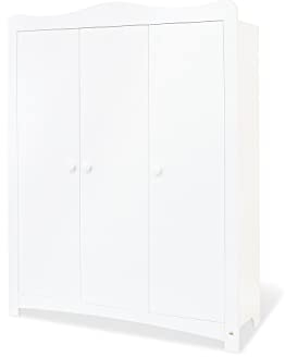 PINOLINO Kleiderschrank für Kinder Florentina groß, weiß, nkl. 3 Möbelknopf-Sets in trendigen Farben