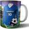 AK Giftshop Personalised Gift - Football Shirt - Mug -Tea Coffee Cup - Birthday - Christmas - Stocking Filler - Secret Santa - Any Team Colours (Leicester City)
