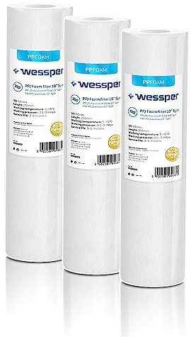 3x Wessper 10 Cartuccia filtro acqua per sedimenti per osmosi inversa, palo alimentato ad acqua e filtrazione di particelle