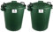 Srendi® 2 x 50L Plastic Bin/Waterfroof/Rodent Proof/Ideal for Outdoor/Animal Feed/Food/Storage/Flour Locking Lid (Dark Green)