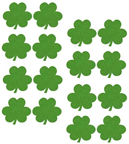 KESYOO Filz Untersetzer Kleeblatt Design Irisch Glücklich Grün Glasuntersetzer Getränkeuntersetzer Wärmeisolierung Tischuntersetzer für St. Patricks Day Küche Zuhause Esszimmer 12 Stück