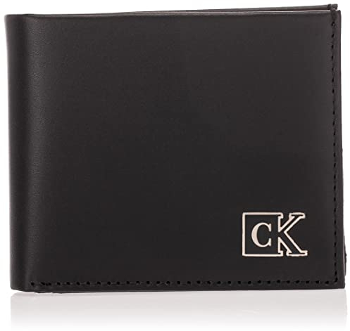 Calvin Klein Jeans Herren PLAQUE BILLFOLD EXTRA Reisezubehör- Dreifachgefaltete Brieftasche, Schwarz, Einheitsgröße