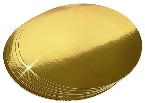 SGerste 10er Set Kuchen Torten-Unterlage Pappe Gold Tortenplatten Karton rund 32 cm Cake Box Board cakeboard Backzubehör Goldkarton Torten-Unterlagen Tortenplatte Kuchenplatte