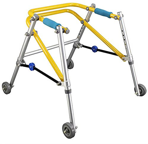 summerr Gehhilfe FüR Behinderte, Zerebralparese Walker Kind Rehabilitation der unteren Gliedmaßen Stehrahmen Gehhilfe, gerichteter vierrädriger Walker, für Kinder (Size : B(Medium))