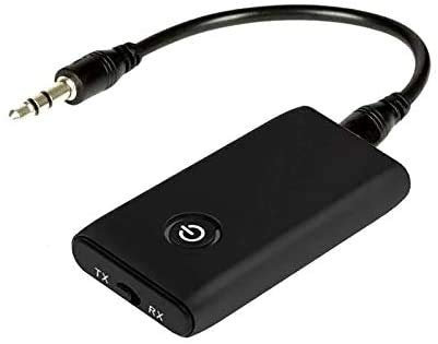 continue 2 in 1 Bluetooth 5.0 Adapter, Mini Portable 3.5mm Jack, Low Latency Bluetooth Audio Device for PC/TV/Home/Car Stereo/Wired Speakers
