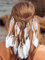 Yean Feder-Stirnband Boho Hippie Kopfschmuck Quaste Handkette Weiß Feder Kopfschmuck Haarschmuck Zubehör für Frauen und Mädchen