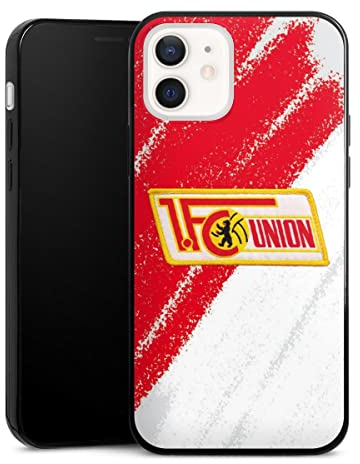 Slim Case extra dünn kompatibel mit Apple iPhone 12 Silikon Handyhülle schwarz Hülle Offizielles Lizenzprodukt 1. FC Union Berlin Logo