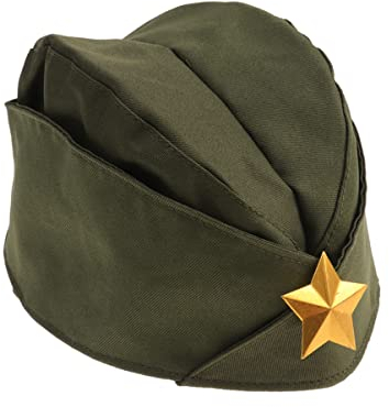 TOYANDONA Russischer Hut Sowjethut Cap Sailor Hat Party Kostüm Hüte Pilotka Russischer Hut mit Rotem Stern für Performance Cosplay Party