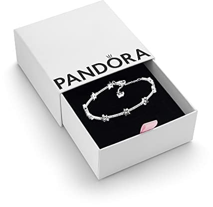 PANDORA Moments Women's Sterling Silver Celestial Stars Chain Bracelet, Size 16, With Gift Box