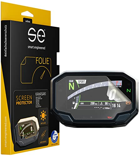 s.e. 2X 3D Tacho-Schutzfolie für Kawasaki Cockpit-Tacho, entspiegelt, Anti-Kratzer, Anti-Steinschlag, Tachofolie matt für Instrumenten Anzeige, Klar & Matt enthalten