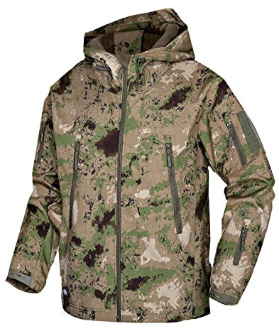 Kelmon Herren Softshelljacke Taktische Jacke Wasserabweisend Militär Jacke Camouflage Jacke Outdoorjacke Warme Winddichte Funktionsjacke