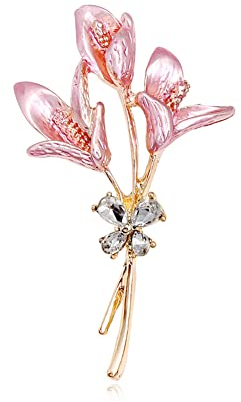 Spilla a forma di fiore di giglio, spilla a forma di tulipano, matrimonio, banchetto da ufficio, gioiello regalo per le donne, Metallo