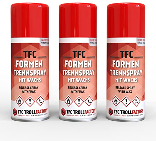 TFC Formen Trennspray mit Wachs - Silikonfreies Antihaft Trennmittel für Epoxidharz & Resin Giessharze - Einfache Anwendung - Optimaler Schutz - FCKW-Frei | 3 x 400ml