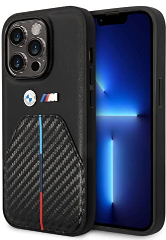 BMW BMHCP15L22NSTB Hülle für iPhone 15 Pro 6.1 Schwarz Stamped Tricolor Stripe