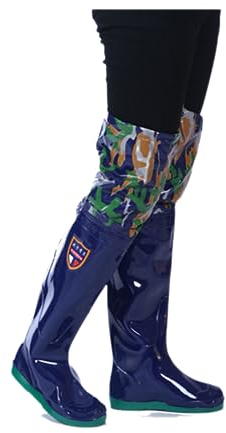 HWBZSZY Scarpe da Pesca per Trampolieri Ultraleggeri con Suola Antiscivolo Stivali in Gomma Stivali da Pioggia Alti Impermeabili Tuta per Pesca Caccia Piantagione Agricoltura,Blu,45 EU