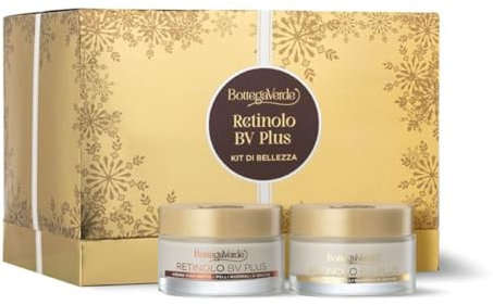 Bottega Verde - Retinolo BV Plus, Confezione Regalo Scrigno Doppio, con Crema Viso Giorno e Crema Viso Notte da 50 ml Ciascuna, Pelli Normali o Secche, in un Elegante Cofanetto, Idea Regalo