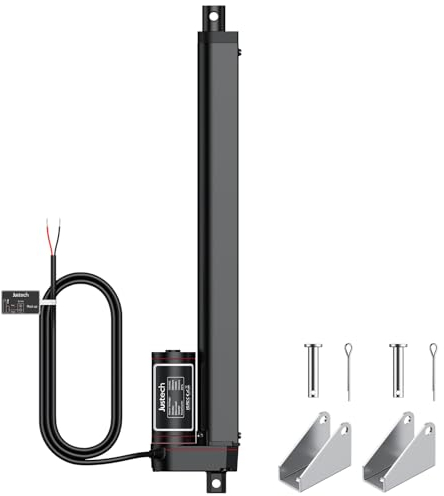 Justech Linear Actuator 300mm Linearantrieb 1000N IP65 Wasserdicht 14mm/s Motor Lineartechnik Aktuatoren Linearmotor Verstellantrieb Toröffner hubzylinder mit CE & RoHS 12V DC Electric Motor DIY