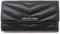 Michael Kors Jet Set Travel Large Quilted Tri-Fold Wallet (Black/Silver), Schwarz, Classic