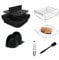 8PCS Square Silicone Air Fryer Liner, Cosori Air Fryer Accessories, Stainless Steel Air Fryer Rack, Multicooker for Ninja Speedi ON400UK, COSORI 5.5L, Cecotec 6L, Tefal EY8018 6.5L