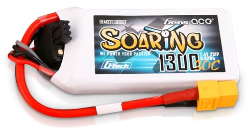 Gens ace Batterie Lipo 2S 1300mAh 30C 7,4 V avec Prise XT60 pour hélicoptère RC Avion RC Hobby RC Bateau RC Camion Drones