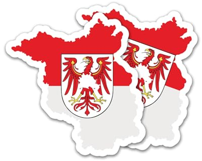 Finest Folia 2er Set Länder Silhouetten Aufkleber Länderaufkleber Bundesland Flagge Sticker für Auto Fahrrad Motorrad Modellblau selbstklebend wetterfest R215 (33 Brandenburg)