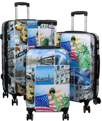 Trendyshop365 Koffer-Set 3-teilig Trolley Hartschale - Liberty