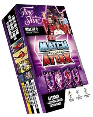 Topps Champions League Match Attax Saison 2024/25 – Time to Shine Mega Tin #2 (44 Cards + 4 Exclusive Limited Edition Cards)