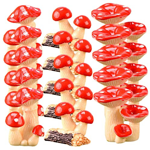 ANDRESLAD 15 Mini-pilz-Ornamente – Pilzfiguren Deko-statuen Für Kinder Realistische Und Farbenfrohe Pilz-Dekorationen