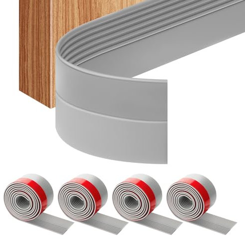 KATIMI 4 Stück Türdichtung, Zugluftstopper für Türen 100cm, Gummi Türdichtung Selbstklebend, Türdichtung Unten, Windstopper Tür Dichtung, Tür Zugluftstopper für Schallschutz und Kälteschutz (Grau)