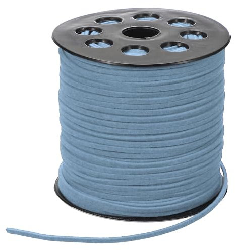 PATIKIL 100 Yards x 2.6mm Faux Suede Leather Cord, Leather Lace String for Bracelet Necklace Beading Making DIY Crafts, Sea Blue