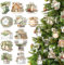 24 Stück Weihnachtsbaumanhänger,12 Designs Holz Weihnachtsdeko Anhänger,Holz Deko Weihnachten, Weihnachtskalender Deko, Weihnachtsbaum Deko (Grun)