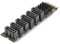 M.2 to SATA3.0 Adapter Card, M.2 M EKY PCIE3.0 to SATA Adapter Card with Smart Indicator for ASM1166 Chip, 6 Port for Thunderbolt Expansion, for
