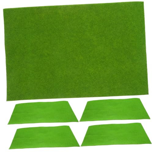 SEWOART 5St Mit Nylon beflocktes Gras realistischer Rasen Kunstrasen-Landschaftsdekor Grasteppich Mikro-Landschaftsstütze gefälschter Rasen schmücken robuste Rasenmatte Plastik Light Green