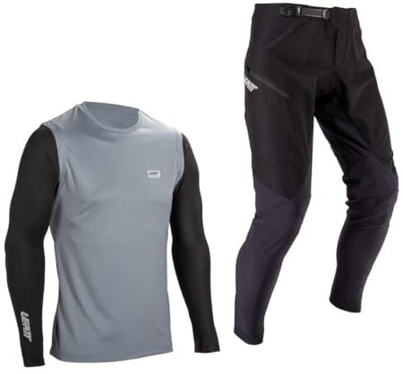 Leatt Unisex-Adult Jersey+Pant Combo Set (Trikot+Hose) MTB Ride Kit 1.0-M-Titanium, Schwarz/Grau, #M/US32/EU50