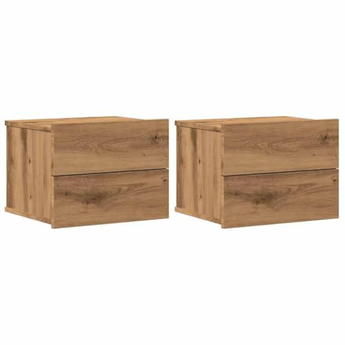 vidaXL Wand-Nachttische 2 STK. Artisan-Eiche 40x32x30 cm