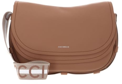 Coccinelle Leder Schultertasche Umhängetasche Raquel Shoulder Bag Skin/Gazpacho hellbraun