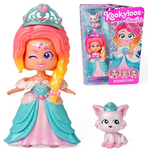 KOOKYLOOS Princess Series ROYAL ELEGANCE - Collectable Doll with 1 Doll, 1 Set of Princess Themed Clothes and Shoes, 1 Accessory and 1 Pet, 3 Different Faces