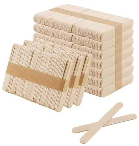 CHUIFAI 1000 Espátulas De Madera Para Manualidades, Palos De Hielo De Madera De Abedul, 65 X 10 X 2 Mm