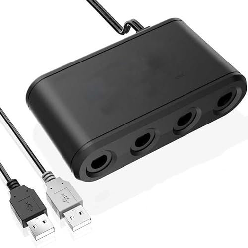 Gamer Gear Adaptador de 4 puertos para controladores GameCube, compatible con Switch, Wii U y PC, Plug and Play