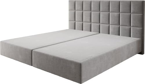 DELIFE Boxspringgestell Dream-Fine Mikrofaser Grau 200x200 cm