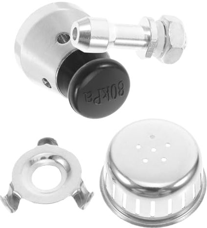 Veemoon 1 Juego Accesorios para ollas a presion Cubierta de presión de reemplazo Accesorios para cocinas de inducción Mango de liberación de Vapor Acero Inoxidable Silver