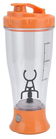 Copa de mezcla eléctrica, 350 ml de leche batiendo botella automática de agitador de copa para bebidas para cocinar café y otras bebidas (Orange)